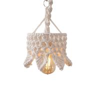 Macrame Lamp Shade - Boho Hand Woven Lighting Cover, Decorative Hanging Fixture, Artisan Textile Lampshade Accent | c0zy Ambiance Piece for Home Living Room Bedroom Nurseries Cafes Courtyard Indoor