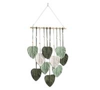 Macrame Wall Decor - Natural Cotton, Colorful Leaves Tassels with Wood Beads, Woven Cotton Ornaments, Boho Tapestry String Art, 30 Inch Length | Living Room, Home Decor, Appartamento, Bedroom, Nursery