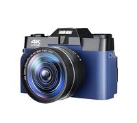 Macro Lens 4K Digital Camera Flip Screen Selfie Camcorder 48MP Vlog WIFI Webcam Videoregistratore Vintage 16X Grandangolare Cattura Facilmente Momenti Meravigliosi(NO SD Card,With Lens Filter)
