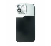 SYSTEM-S Lente macro 30x filtro microscopio con custodia nera per iPhone 13 Pro Max