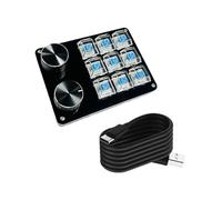 Macro tastiere con la tastiera meccanica di gioco delle doppie manopole personalizzabili per i comandi complessi nelle postazioni di lavoro di gioco