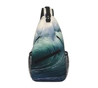 Macroblite - Marsupio da uomo, alla moda, con stampa macroblite, alla moda, per donne e uomini, Grandi onde nel mare, Taglia unica