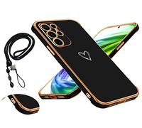 MacroHu 1x Cover con Cordino per Samsung Galaxy S23 Ultra 5G Custodia con Tracolla Cover con Laccio Custodia con Collana TPU Silicone Lanyard Case Necklace Case Antiurto Custodia Protettiva -Nero