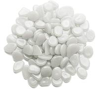 MacroHu 50pcs Luminoso Pietre Sassi Giardino Pietre Pietre da Giardino per Decorazione Nottilucenti Ciottoli Incandescenti Colorati Ciottoli Pietre Decorative per Vasi Pietre per Acquario - Bianco