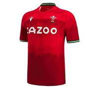 Macron Body Fit Maglietta da Gara del Gallese Rugby 2022/23 Home Pathway, Rosso, XXL Unisex-Adulto