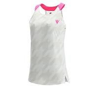 Macron Padel Prime CB ICIAR Tank Woman White/Neon Pink Printed, Canotta da Gioco Donna, Bianco, XL