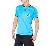 Macron Rfef 20 Match Day Man Shirt Referee SS Nsky/Blk SR, Maglia Arbitro Neon Reale Federazione Spagnola di Calcio Uomo, Azzurro Fluo, M
