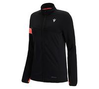 Macron Run SCC Corina Light Stretch Full Zip Top Blk/NCOR Wmn, Felpa Donna, Nero-Corallo, L