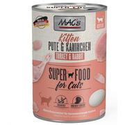 MAC's Cat 6 x 400 g umido per gatto - Kitten Tacchino, Coniglio