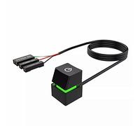 MACSYS Interruttore di Alimentazione per Computer Desktop, Pulsante di accensione/spegnimento Esterno della Scheda Madre del PC con Cavi da 2 M, con luci LED Colorate (Green)