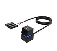 MACSYS Interruttore di Alimentazione per Computer Desktop, Pulsante di accensione/spegnimento Esterno della Scheda Madre del PC con Cavi da 2 M, con luci LED Colorate (Blue)