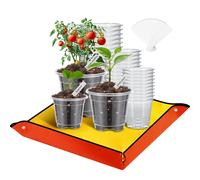 Mactoou 30 Pezzi Vasetti per Piantine con Tappetino per Piante, 8.9cm 10.2cm 12.7cm Vaso Trasparente per Orchidee con Fori Drenaggio, Vasi in Plastica per Interni, Esterni, Giardino, Balcone, ecc