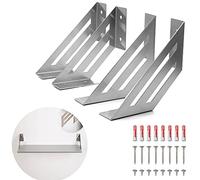 MAD 4 Staffe per Mensole Angolari in Acciaio Inox, Supporti a Muro Resistenti, Reggimensola con Viti e Tasselli di Fissaggio (Big 18 cm, Acciaio Inox)