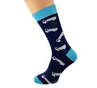 Mad About - Calzini per camionista, colore: blu navy e turchese, design camion, da uomo, taglia 38-42