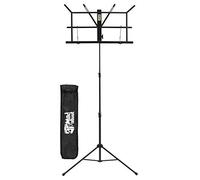 Mad About MA-MS02 Leggio pieghevole - Supporto portatile per spartiti pieghevole con borsa per il trasporto - Nero