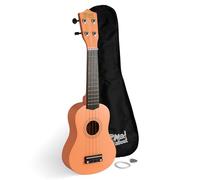 Mad About SU8 Ukulele soprano color pesca pastello con custodia, plettro e corde di ricambio, ideale per scuole e principianti, include corde in carbonio nero per una migliore accordatura