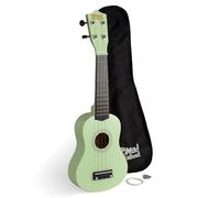 Mad About SU8 Ukulele soprano verde menta con custodia, plettro e corde di ricambio, ideale per scuole e principianti, include corde in carbonio nero per una migliore accordatura