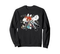 Mad Alice Punk Wonderland Bunny Orecchie Melting Clock Chaos Felpa