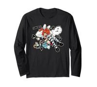 Mad Alice Punk Wonderland Bunny Orecchie Melting Clock Chaos Maglia a Manica
