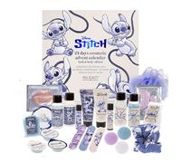 MAD Beauty - Calendario dell’Avvento Disney STITCH con 24 prodotti make-up e cosmetici Calendario dell’Avvento wellness per donne con maschera viso, lozione corpo, elastico per capelli.