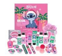 MAD Beauty - Calendario dell'Avvento Disney STITCH con 24 prodotti cosmetici, calendario dell'Avvento per donne e ragazze con maschera facciale, lozione per il corpo, gomma per capelli, lima per