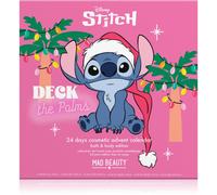 MAD Beauty - Calendario dell'Avvento Disney STITCH con 24 prodotti cosmetici, calendario dell'Avvento per donne e ragazze con maschera facciale, lozione per il corpo, gomma per capelli, lima per