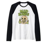Mad Bones Lab - Zucca Scheletro Maglia con Maniche Raglan