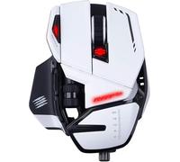 Mad Catz R.A.T. 6+ Mouse Gaming USB Cablato per PC - Mouse Ergonomico RGB con 11 Pulsanti Programmabili - Sensore Ottico Pixart PMW3360 12000 DPI - Poggiapolsi Regolabile - Bianco