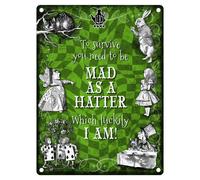 Mad come Un Cappellaio Alice Nel Paese Delle Meraviglie Grande Metallo Insegna