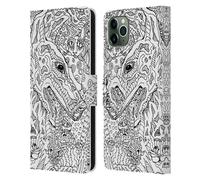 MAD DOG ART GALLERY B&W DOODLE CUSTODIA COVER A PORTAFOGLIO PER APPLE iPHONE