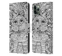 MAD DOG ART GALLERY B&W DOODLE CUSTODIA COVER A PORTAFOGLIO PER APPLE iPHONE
