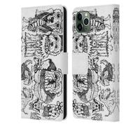 MAD DOG ART GALLERY B&W DOODLE CUSTODIA COVER A PORTAFOGLIO PER APPLE iPHONE