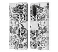 MAD DOG ART GALLERY B&W DOODLE CUSTODIA COVER PORTAFOGLIO IN PELLE PER SAMSUNG 1