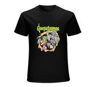 Mad Engine Boys' Big Goosebumps Logo And Characters Glow-in-The-Dark Kids T-Shirt Black XXL