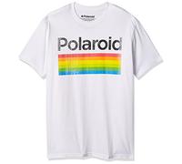 Mad Engine - Maglietta Classica da Uomo con Logo Polaroid in Stile Vintage Arcobaleno - Bianco - XXX-Large