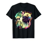 Mad Frenchie Dog Scienziato Miscelazione Chimica Chimica Maglietta