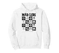 Mad Libs Black And White Character Grid Art Felpa con Cappuccio