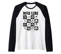 Mad Libs Black And White Character Grid Art Maglia con Maniche Raglan