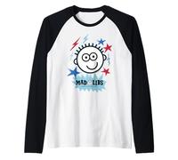 Mad Libs Face with Stars And Lightning Bolt Maglia con Maniche Raglan