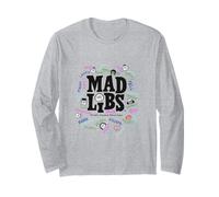 Mad Libs Funny Words Circle Character Faces Maglia a Manica
