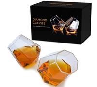 Mad Monkey Bicchieri diamantati, Set di 2 bicchieri da whisky, Bicchieri da whisky fantasia, Supporto girevole, Confezione regalo
