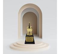 Mad Monkey- Trofei Decorativi, Colore Oro, Nero, Small, 2000014