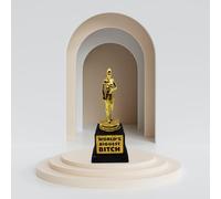 Mad Monkey- Trofeo Decorativo, Colore Oro, Nero, Small, 2000016