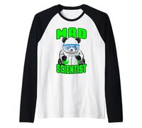 Mad Scientist Panda Bear, Divertente Animale, fanatico della Scienza STEM Maglia con Maniche Raglan