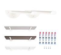 MAD Staffe per Mensole Bianche, Supporti a Muro in Acciaio Resistente, Reggimensole con Viti e Tasselli di Fissaggio (20 cm, Bianco)