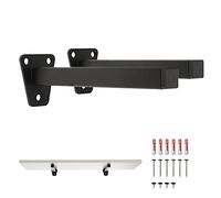 MAD Staffe per Mensole, Reggimensola Industriale con Viti e Tasselli, Staffe Mensole Pesanti (20 cm, Nero)