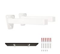 MAD Staffe per Mensole, Reggimensola Industriale con Viti e Tasselli, Staffe Mensole Pesanti (25 cm, Bianco)