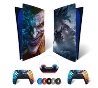 MaD Vision® Extra-Durable Skin Kit per PlayStation 5 (PS5) Digital | Set di Pellicole Adesive in Vinile Opaco per la Console e 2 Controller - per Joker Batman Design