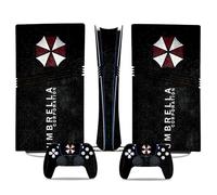 MaD Vision® Extra-Durable Skin Kit per PlayStation 5 (PS5) Disc Pro e Digital Pro | Set di Pellicole Adesive in Vinile Opaco per la Console e 2 Controller - per Resident Evil Umbrella Design