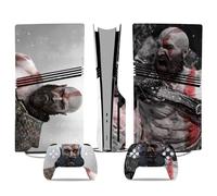 MaD Vision® Extra-Durable Skin Kit per PlayStation 5 (PS5) Disc Pro e Digital Pro | Set di Pellicole Adesive in Vinile Opaco per la Console e 2 Controller - per God of War|GOW Design